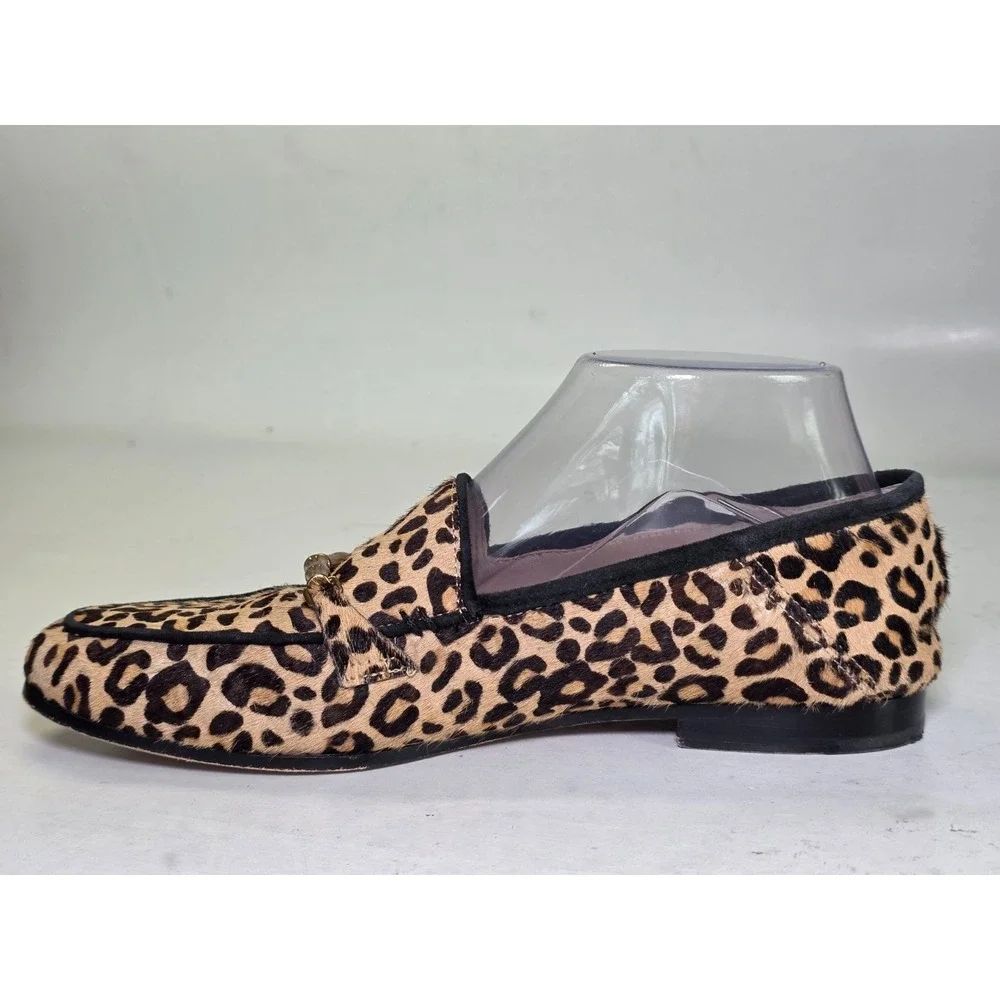 J.McLaughlin Dillon Women's Loafers Size 7 M Leopard Print Brown Calf Hair Shoes